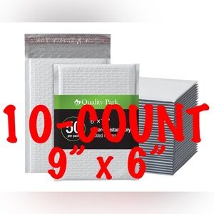 10-COUNT 9”x6” WHITE BUBBLE POLYMAILERS/NWOT/BRAND NEW